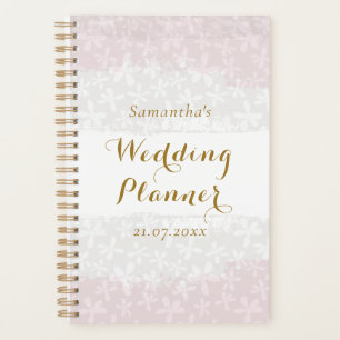 Blush pink floral modern gold wedding Planner