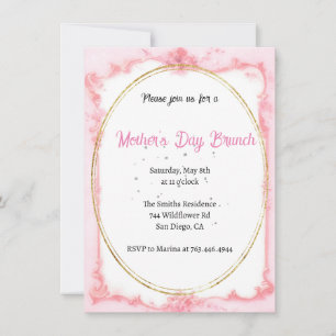 Blush Pink  Floral Mother's Day Brunch Invitat Invitation