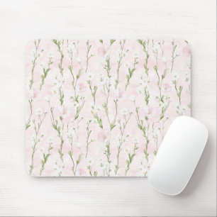 Blush Pink Floral  Mouse Pad