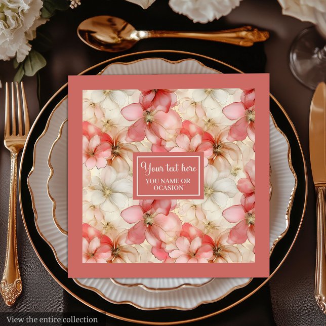 Blush Pink Floral Napkin Elegant Wedding Tableware (Blush Pink Floral Napkin Elegant Wedding Tableware)