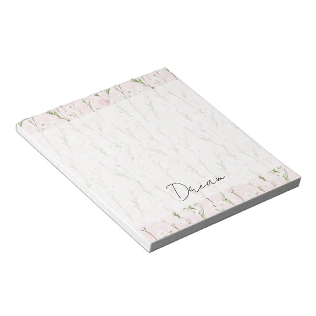 Blush Pink Floral  Notepad (Angled)