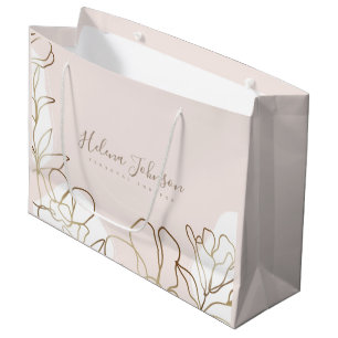 Blush Pink Floral Paper Bag 