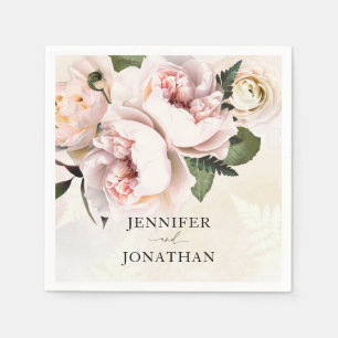 Blush Pink Floral Paper Napkin