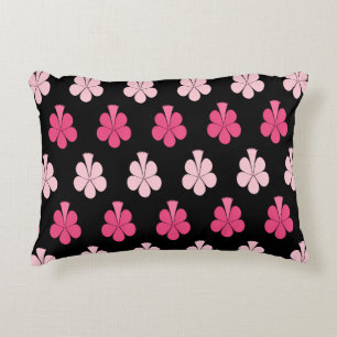 Blush Pink Floral Pattern Accent Pillow