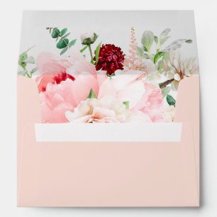 Blush Pink Floral Personalized Return Address Envelope