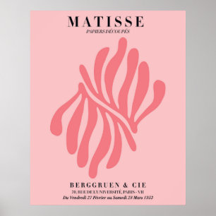 Blush Pink Floral Poster Matisse Style Wall Art