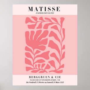 Blush Pink Floral Poster Matisse Style Wall Art