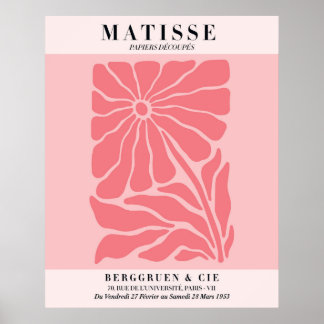 Blush Pink Floral Poster | Matisse Style Wall Art