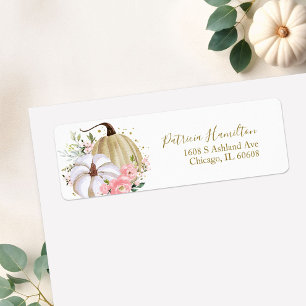 Blush Pink Floral Pumpkin Fall Bridal Shower