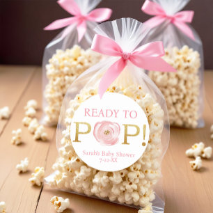 Blush Pink Floral Ready to Pop Baby Sticker