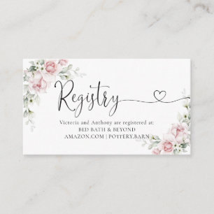Blush Pink Floral Registry Enclosure Card