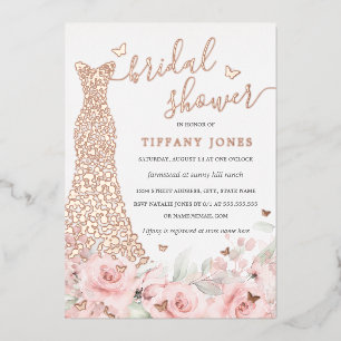 Blush Pink Floral Rose Dress Bridal Shower 