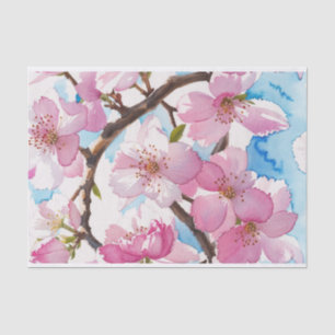 Blush Pink Floral Sakura Blossom Decoupage Tissue Paper