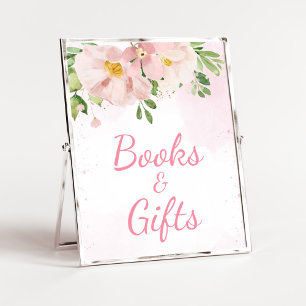 Blush Pink Floral Spring Books and Gifts Poster