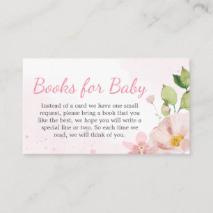 Blush Pink Floral Spring Books for Baby Enclosure Card