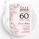 Blush Pink Floral Surprise 60th Birthday Invitation<br><div class="desc">Blush pink and black surprise 60th birthday invitation. Modern feminine design features botanical accents and typography script font. Elegant floral invite card perfect for a stylish female surprise bday celebration. Printed Zazzle invitations or instant download digital printable template.</div>