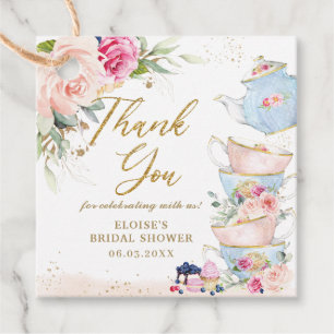 Blush Pink Floral Tea Party Baby Shower Birthday Favour Tags