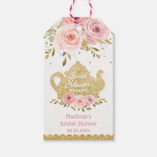 Blush Pink Floral Tea Party Bridal Shower Favour  Gift Tags