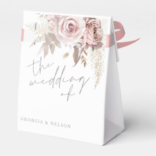 Blush Pink Floral The Wedding of Favor Box