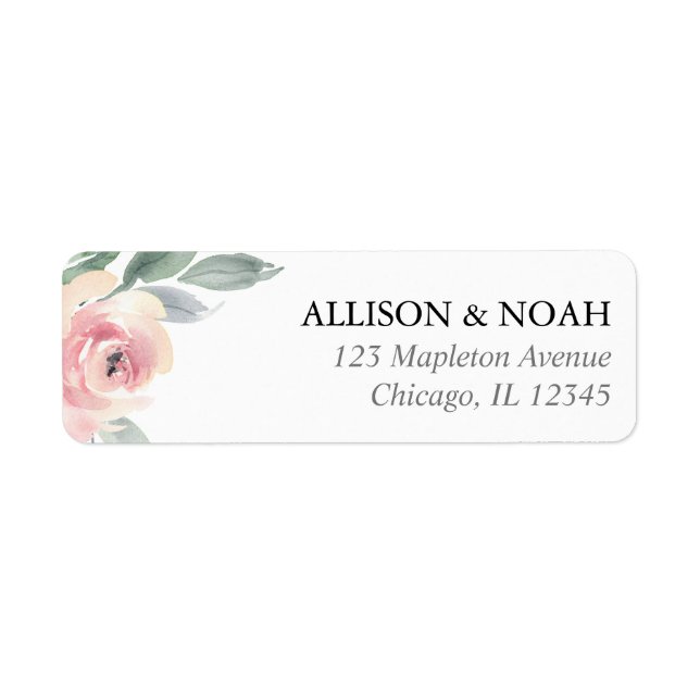 Blush pink floral watercolor peony rose (Front)