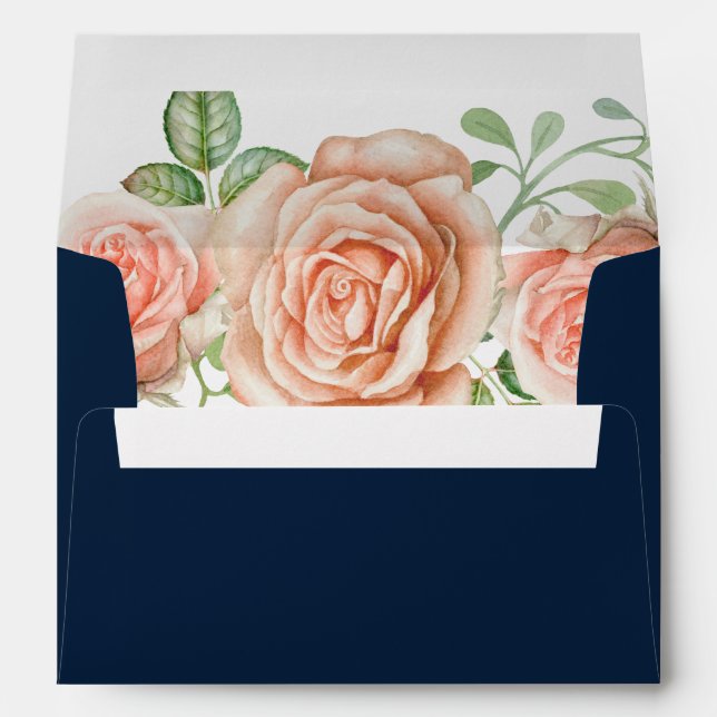  Blush Pink Floral Wedding Envelope (Back (Bottom))