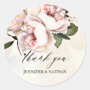 Blush Pink Floral Wedding Envelope Seal