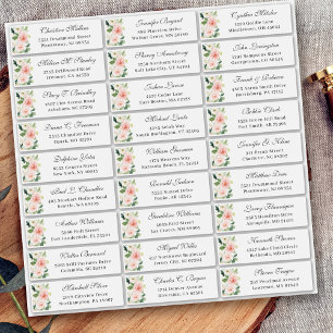 Blush Pink Floral Wedding Guest Address