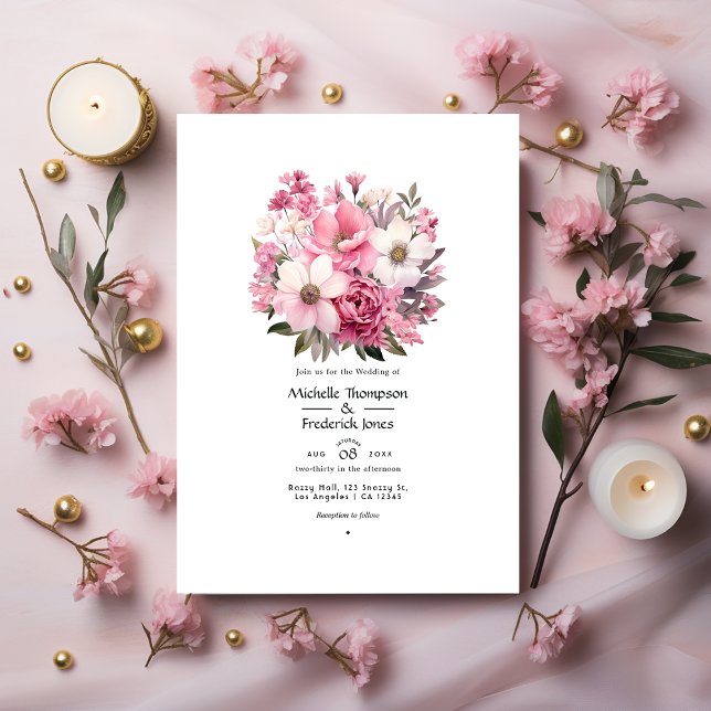 Blush Pink Floral Wedding Invitation (Creator Uploaded)