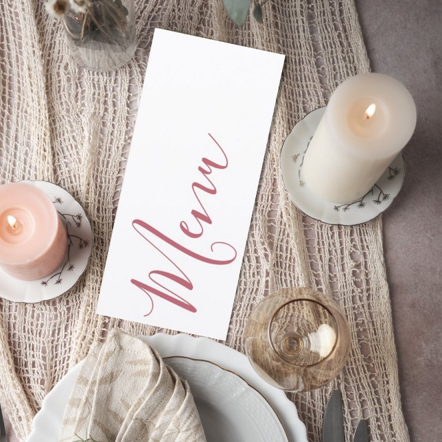 Blush Pink Floral Wedding Menu Card (Creator Uploaded)