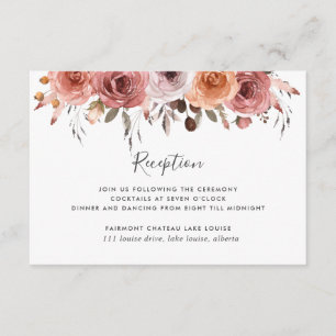 Blush Pink Floral Wedding Reception Enclosure Card