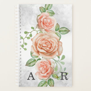 Blush Pink Floral with Personalized Monogram Planner