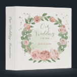 blush pink floral wreath wedding photo album binder<br><div class="desc">romantic blush pink flowers green leaves botanical wreath wedding photo album binder
You can use it to save your beautiful memories about any occasion (birthday,  bridal shower,  baby shower, ... )</div>