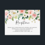 Blush Pink Florals Botanical Wedding Reception Enclosure Card<br><div class="desc">Elegant Blush pink / peach spring floral botanical wedding reception card featuring a bouquet of soft pastel watercolor roses, peonies and hydrangeas in shades of blush pink, peach and cream with lush green botanical leaves and eucalyptus leaves. A modern design choice that is perfect for spring and summer sage blush...</div>