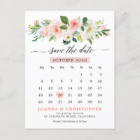 Blush Pink Florals Modern Botanical Save the Date