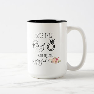 Blush Pink Flowers Future Bride Engagement Gift Tw Two-Tone Coffee Mug