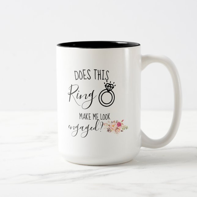 Blush Pink Flowers Future Bride Engagement Gift Tw Two-Tone Coffee Mug (Right)