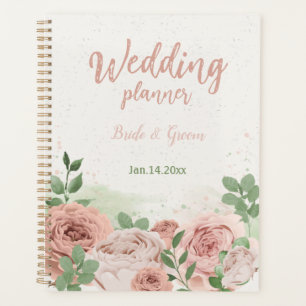 blush pink flowers greenery botanical wedding planner