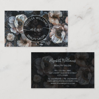 Blush Pink Flowers Logo Business Card