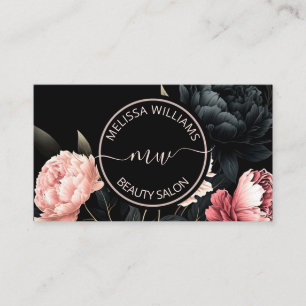 Blush Pink Flowers Logo Business Card