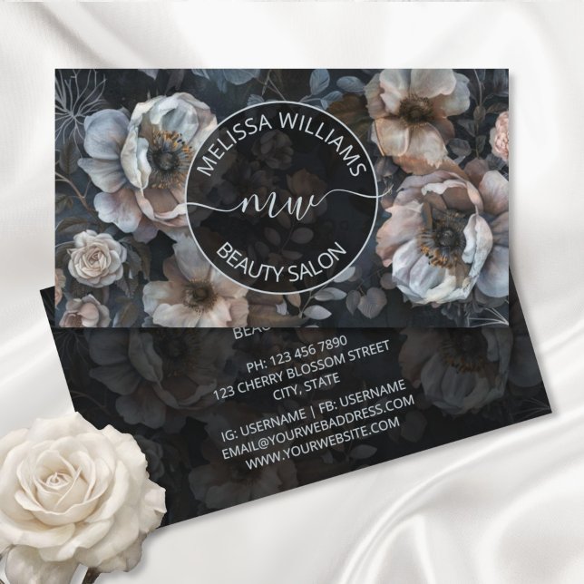 Blush Pink Flowers Logo Business Card (Creator Uploaded)