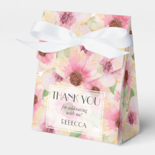 Blush Pink Flowers Party Favor Box