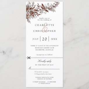 Blush pink flowers wedding invite w rsvp attached
