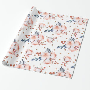 Blush Pink Flowers Wrapping Paper
