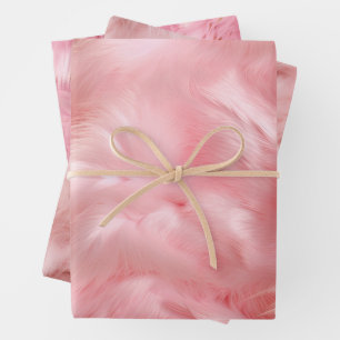 Blush Pink Fur Wrapping Paper Sheet
