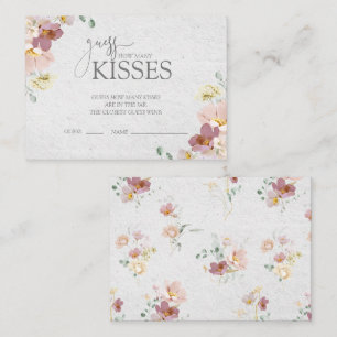 Blush Pink Garden Flowers Bridal Shower Game Enclosure Card