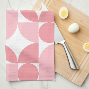 Blush Pink Geometric Abstract Pattern  Kitchen Towel
