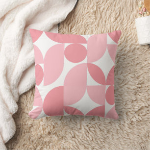 Blush Pink Geometric Abstract Pattern  Throw Pillow