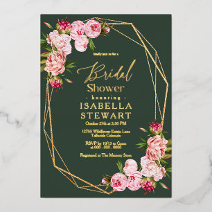 Blush Pink Geometric Dark Green Bridal Shower