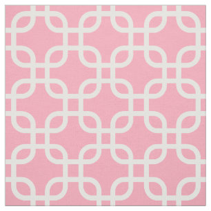 Blush Pink Geometric Links Pattern Fabric