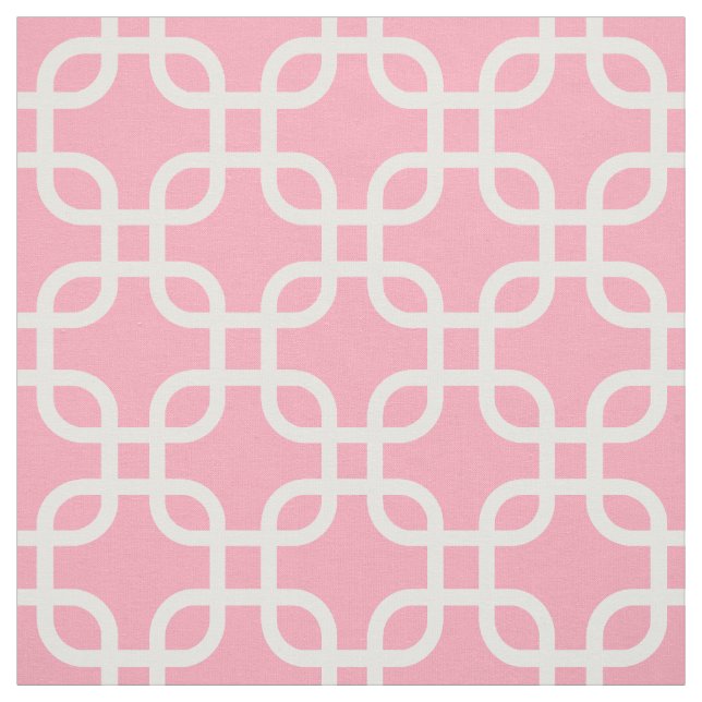 Blush Pink Geometric Links Pattern Fabric (Swatch)